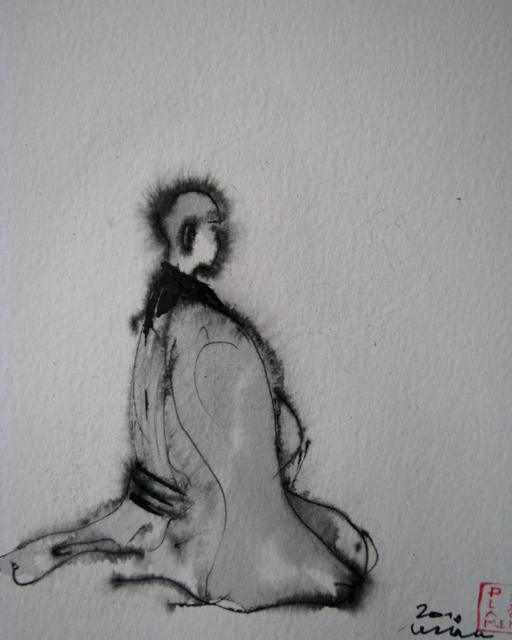 Ζωγραφική με τίτλο "Zen Monk" από Plamen Enev, Αυθεντικά έργα τέχνης