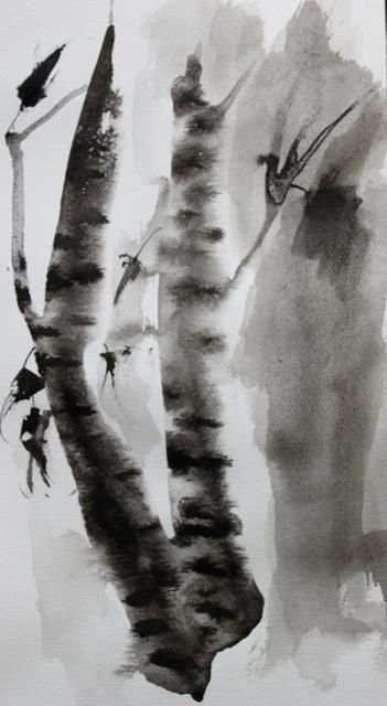 Ζωγραφική με τίτλο "Birch" από Plamen Enev, Αυθεντικά έργα τέχνης