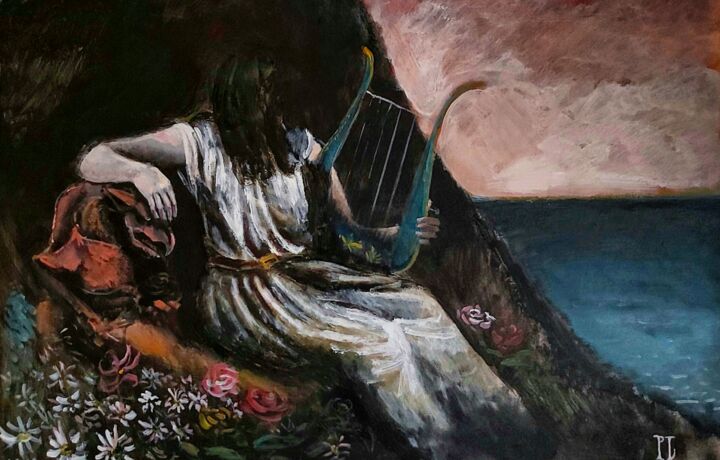 Painting titled "Sappho" by Pierre-Louis Calatayud (PL artwork), Original Artwork, Acrylic