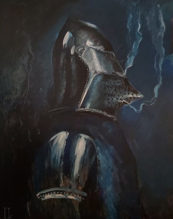 Painting titled "Chevalier de profil" by Pierre-Louis Calatayud (PL artwork), Original Artwork, Acrylic