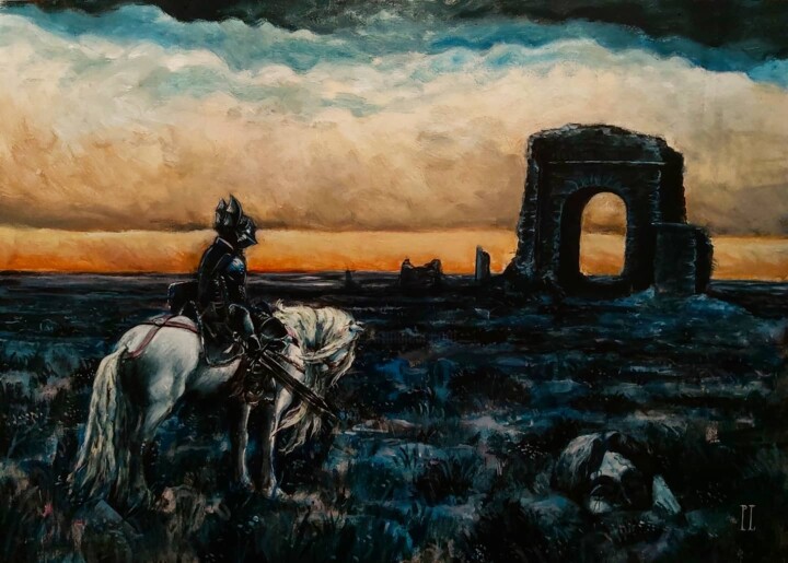 Peinture intitulée "Le dernier chevalier" par Pierre-Louis Calatayud (PL artwork), Œuvre d'art originale, Acrylique Monté su…