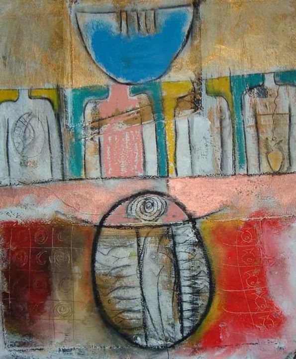 Peinture intitulée "porteur de poisson2…" par Jean-Crepin Alerte, Œuvre d'art originale
