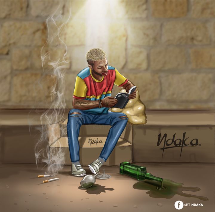 Painting titled "Venez à Dieu" by Art Ndaka, Original Art, Graphite