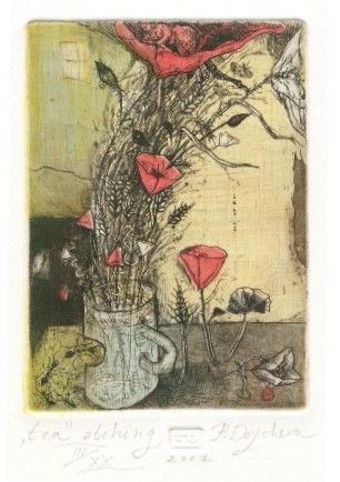 Отпечатки и Гравюры под названием "Tea1" - Plamena Doycheva, Подлинное произведение искусства, гравюра
