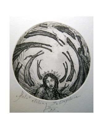 Incisioni, stampe intitolato "Halo" da Plamena Doycheva, Opera d'arte originale, Acquaforte