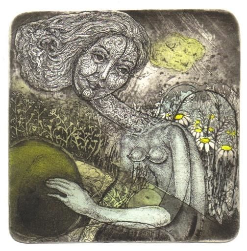 Incisioni, stampe intitolato "Spring" da Plamena Doycheva, Opera d'arte originale, incisione
