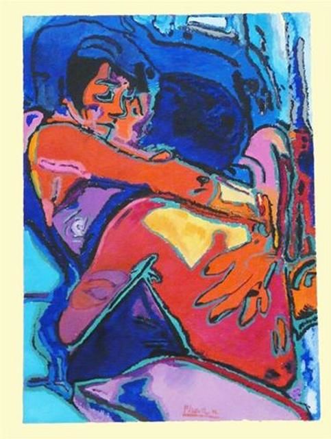 Pittura intitolato "Abbraccio" da Plean, Opera d'arte originale, Olio