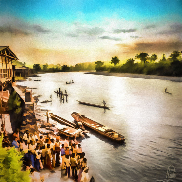 Photography titled "San Juan River at I…" by Plinio Carvajal, Original Artwork, Manipulated Photography