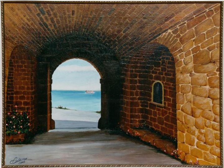 Painting titled "MURALLA PUERTO VIEJO" by Pepe, Original Artwork