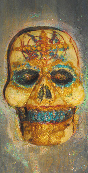 Painting titled "Day of the Dead Sku…" by Rob Jackson, Original Artwork, Oil