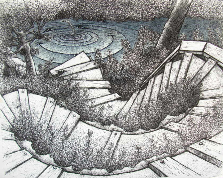 Drawing titled "steps-to-hapiness-s…" by Rob Jackson, Original Artwork
