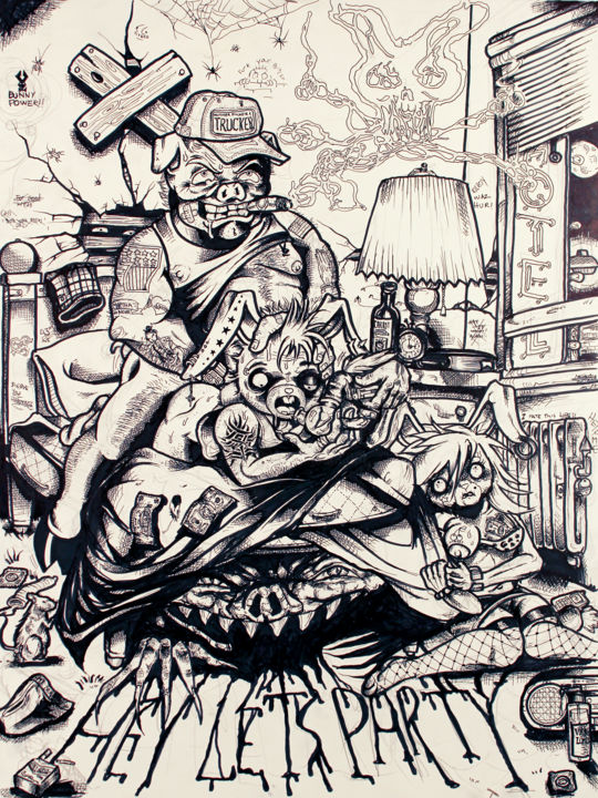 Painting titled "guard-sylvester-hey…" by Rob Jackson, Original Art,