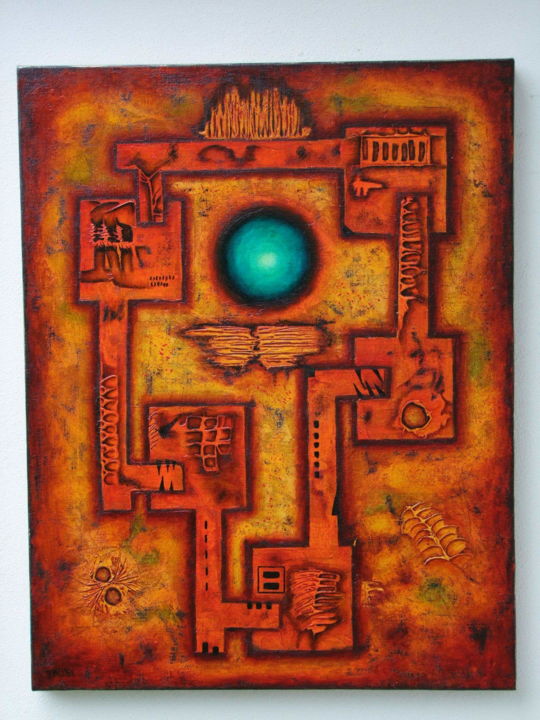 Painting titled "Keys Fractals" by Pavel Plzák (Pavel Václav), Original Artwork, Oil