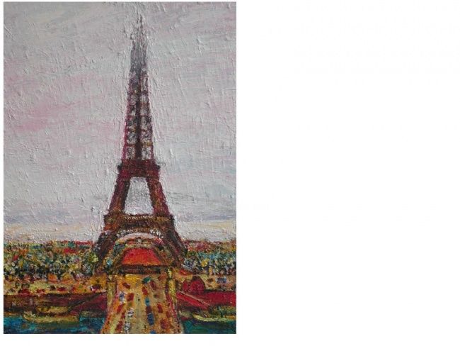 Painting titled "Paris" by Moussupm, Original Artwork, Oil