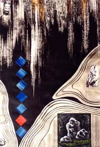 Collages getiteld "Buddha with Diamonds" door Pnina Granirer, Origineel Kunstwerk, Anders