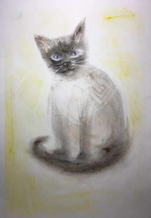 Peinture intitulée "Pet" par Miya Popelygina, Œuvre d'art originale