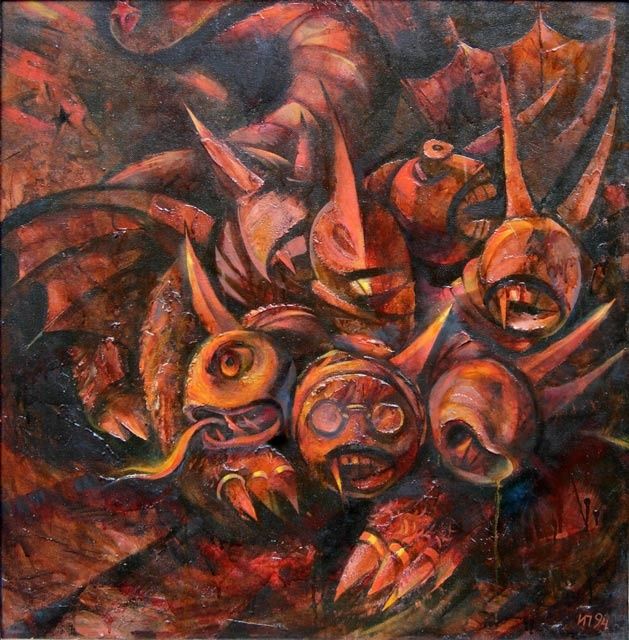 Malarstwo zatytułowany „Зверь” autorstwa Ivan Podgainyi, Oryginalna praca, Olej