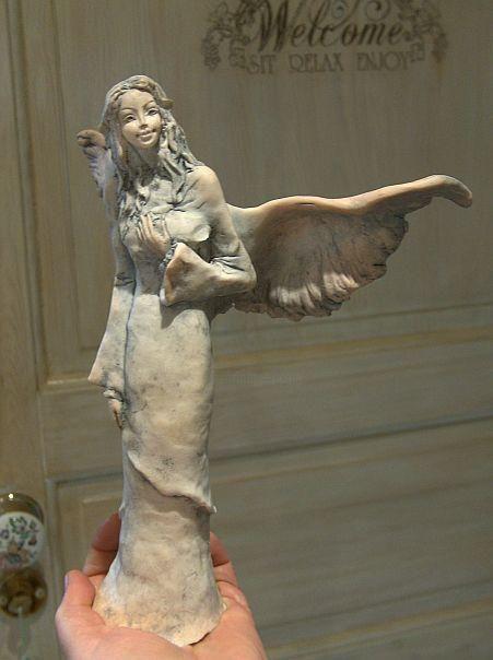 Скульптура под названием "Anioł 7" - Podl, Подлинное произведение искусства, Полимерная глина