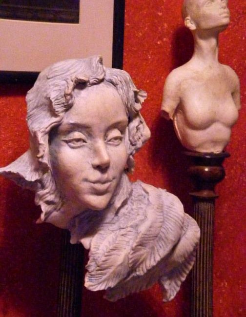 Sculptuur getiteld "Anioł dobrych wspom…" door Podl, Origineel Kunstwerk, Polymeer klei
