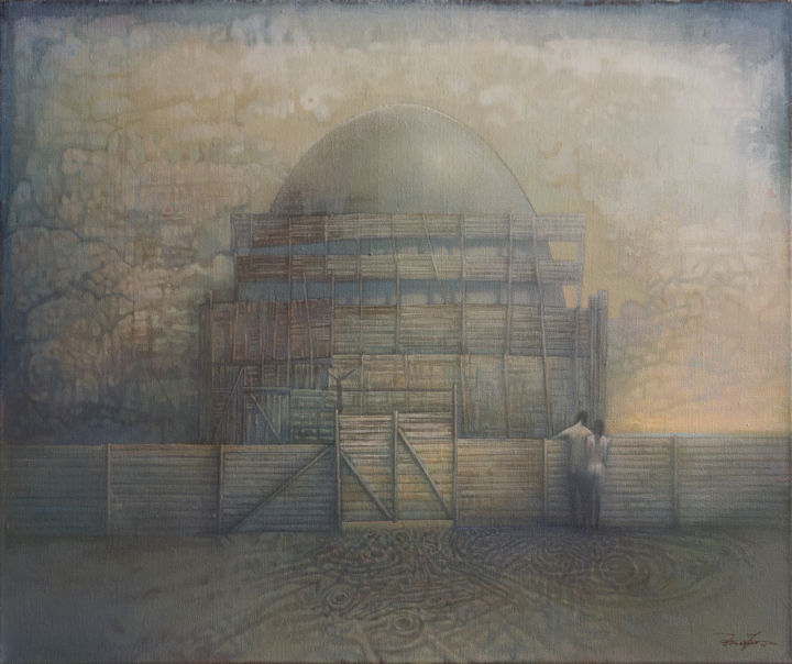 Картина под названием "De ferm la porte" - Alexei Pakhomov, Подлинное произведение искусства, Масло