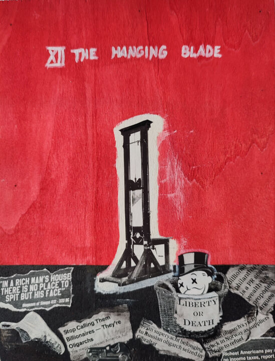 Colagens intitulada "The Hanging Blade" por Poeta Immortalis, Obras de arte originais, Colagens