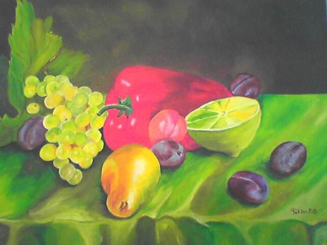 Картина под названием "fruit" - Pierre Olivier Faller, Подлинное произведение искусства