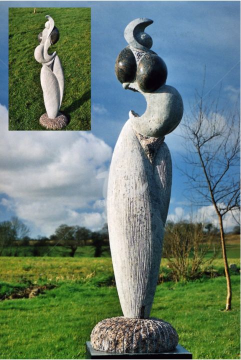 Sculpture titled "Pulpeuse" by Didier Poisson, Original Artwork, Stone
