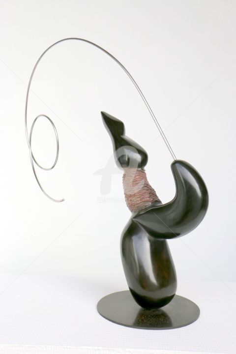 Sculpture titled "Voltige" by Didier Poisson, Original Artwork, Metals