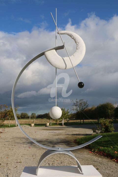 Sculpture intitulée "Un jour de pleine l…" par Didier Poisson, Œuvre d'art originale, Acier inoxydable
