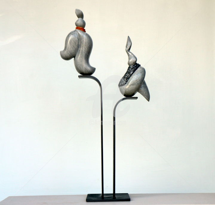Sculpture intitulée "CONTEMPLATION" par Didier Poisson, Œuvre d'art originale, Pierre