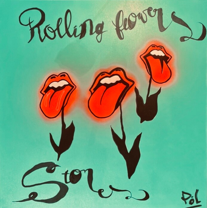Peinture intitulée "Rolling Flowers Sto…" par Pol Attard, Œuvre d'art originale, Acrylique Monté sur Châssis en bois