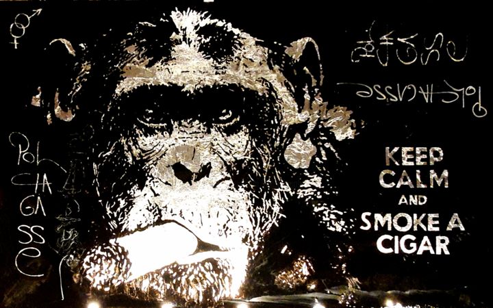 "Smoke Monkey 2" başlıklı Tablo Pol Chagasse tarafından, Orijinal sanat, Akrilik