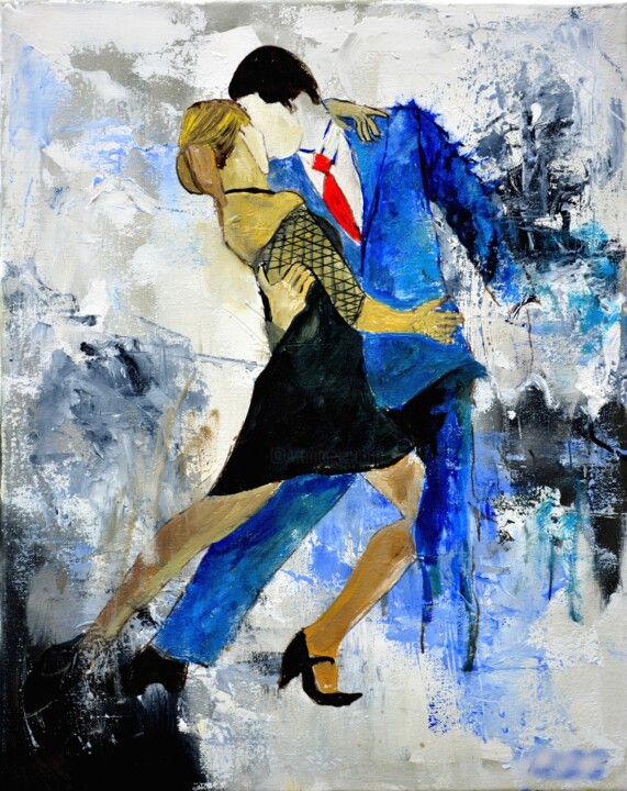 Painting titled "Tango, tango" by Pol Ledent, Original Artwork, Oil Mounted on Wood Stretcher frame