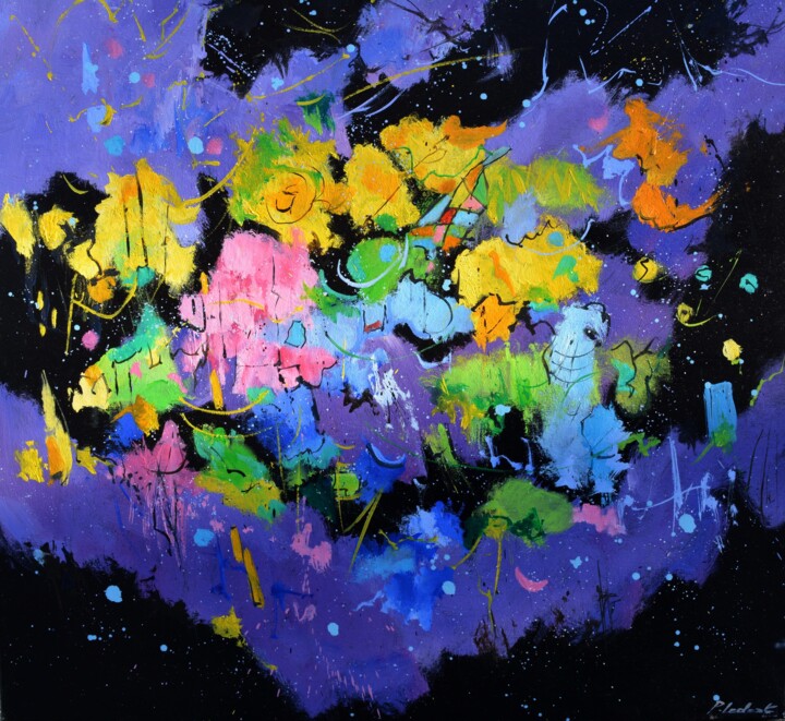 Peinture intitulée "Quark's migration" par Pol Ledent, Œuvre d'art originale, Huile Monté sur Châssis en bois