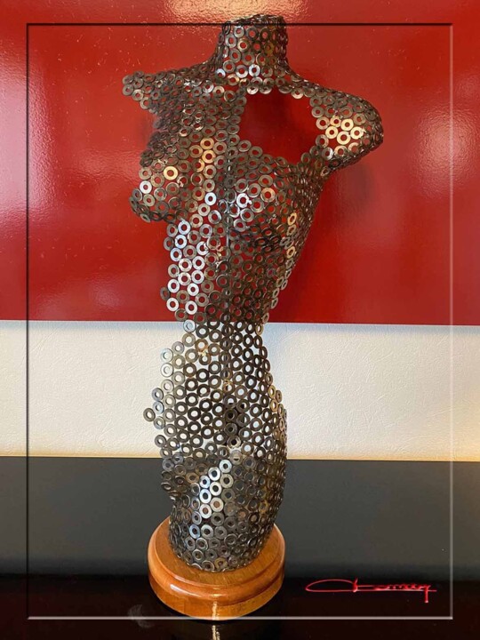 Skulptur mit dem Titel "15 BEL 1023" von Pol Stiller, Original-Kunstwerk, Metalle