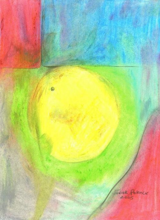 Painting titled "The Sun Is Suffering" by Junior Polanck, Original Artwork