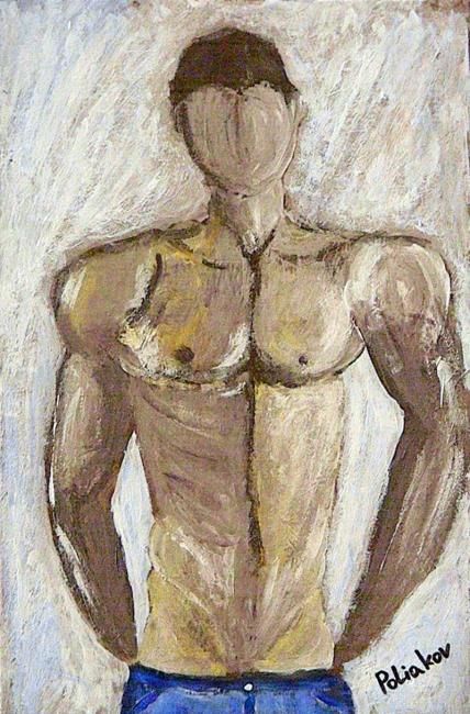 Картина под названием "Guy. Torso 1" - Andrey Poliakov, Подлинное произведение искусства, Масло