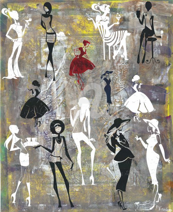 Painting titled "Fashion" by Poli Kraleva, Original Artwork, Acrylic