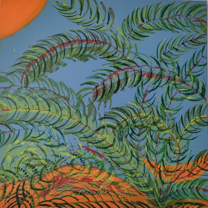 Ζωγραφική με τίτλο "Tropical." από Polina, Αυθεντικά έργα τέχνης, Ακρυλικό Τοποθετήθηκε στο Ξύλινο πάνελ