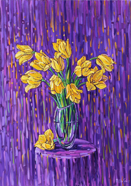 Peinture intitulée "Tulip" par Polina Ogiy, Œuvre d'art originale, Huile
