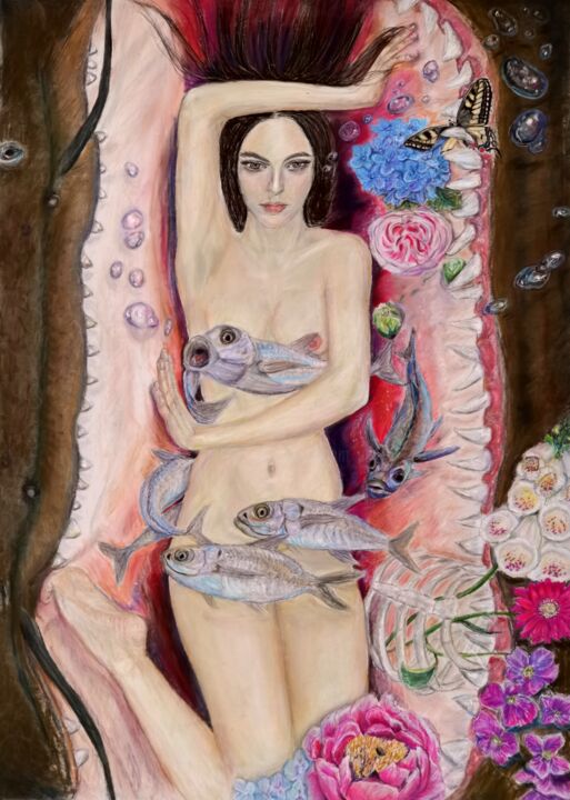 Картина под названием "Claustrophobia" - Polina Olekhnovich, Подлинное произведение искусства, Пастель
