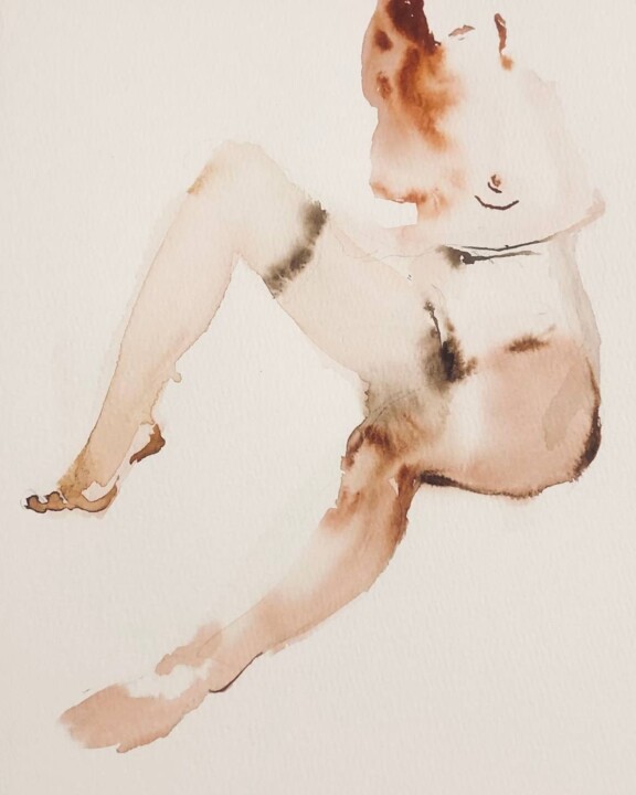 Рисунок под названием "Ginger mood" - Polina Shibanova, Подлинное произведение искусства, Акварель