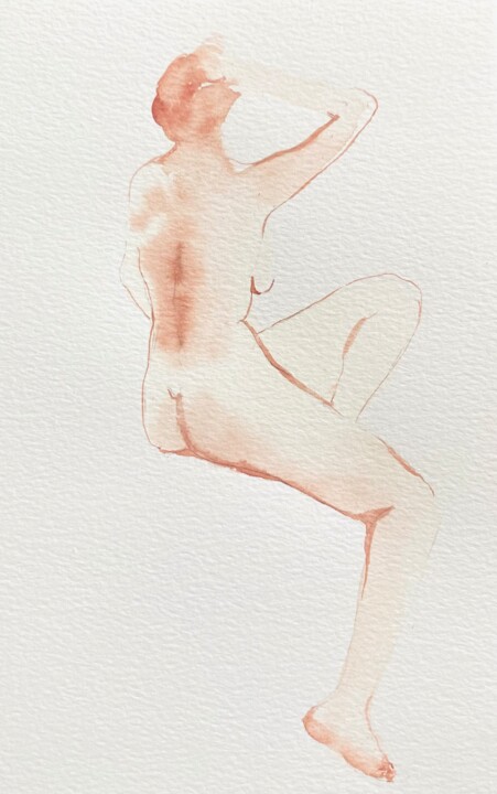 Drawing titled "April #5" by Polina Shibanova, Original Artwork, Watercolor