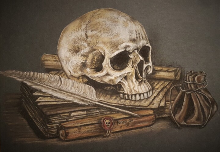 Disegno intitolato "Pirate's Table" da Polina Turgunova, Opera d'arte originale, Pastello