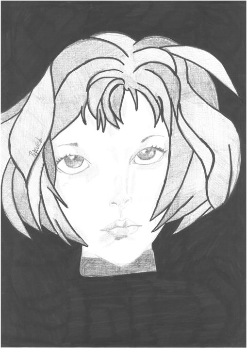Рисунок под названием "Matilda/Матильда" - Полина Стеклянская (Popovich), Подлинное произведение искусства, Карандаш