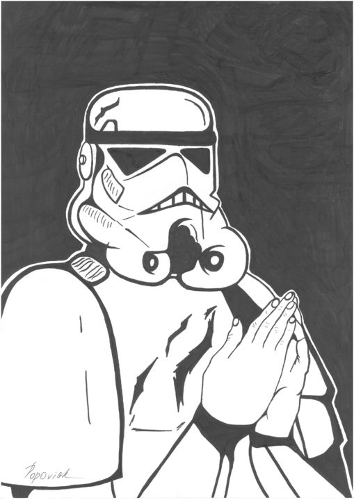 Tekening getiteld "Imperial Stormtroop…" door Polina Steklianskaia (Popovich), Origineel Kunstwerk, Gelpen