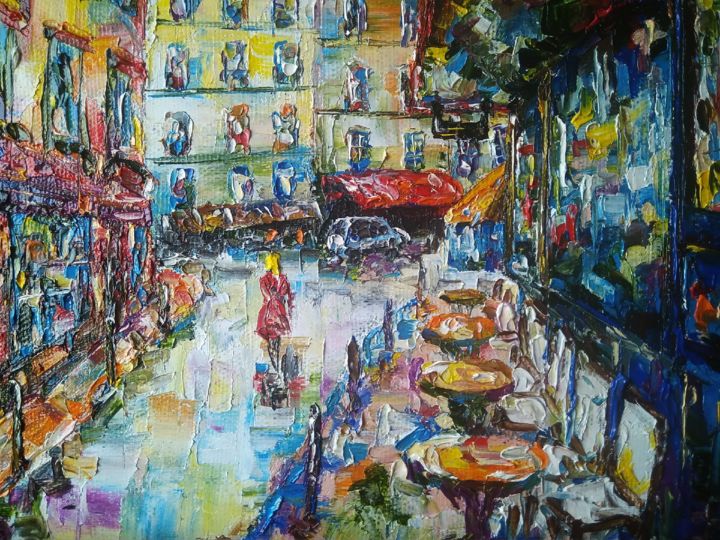 Картина под названием "l'ambiance" - Полина Левковская, Подлинное произведение искусства, Масло