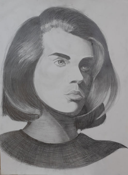 Drawing titled "Anna" by Polina Mukorina, Original Artwork, Pencil