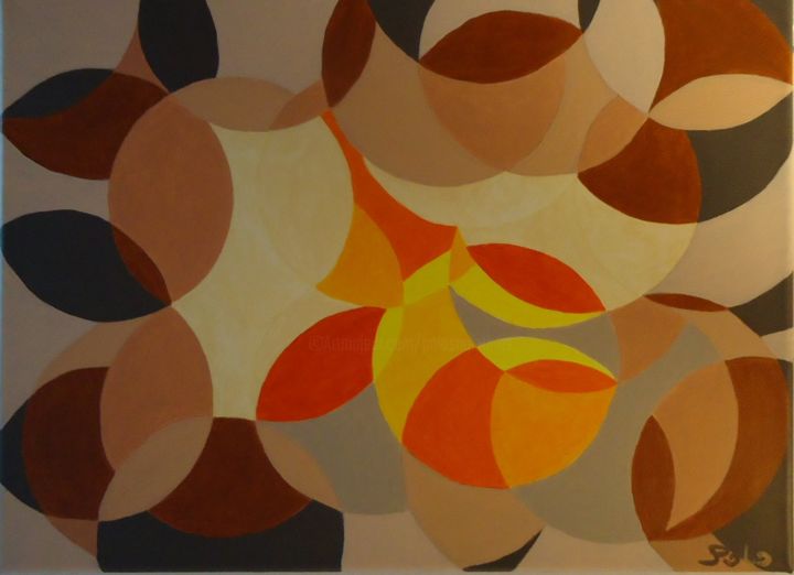 Картина под названием "CIRCLE MORO SPHINX" - Polo'S Paintings, Подлинное произведение искусства, Акрил