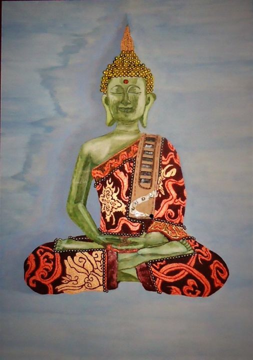 Painting titled "BOUDDHA" by Polo'S Paintings, Original Artwork, Acrylic